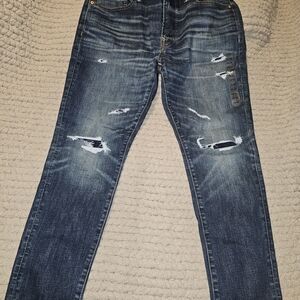 Distressed Blue Jeans